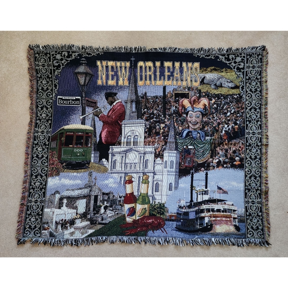 New Orleans Tapestry Throw Blanket Mill Creek Design